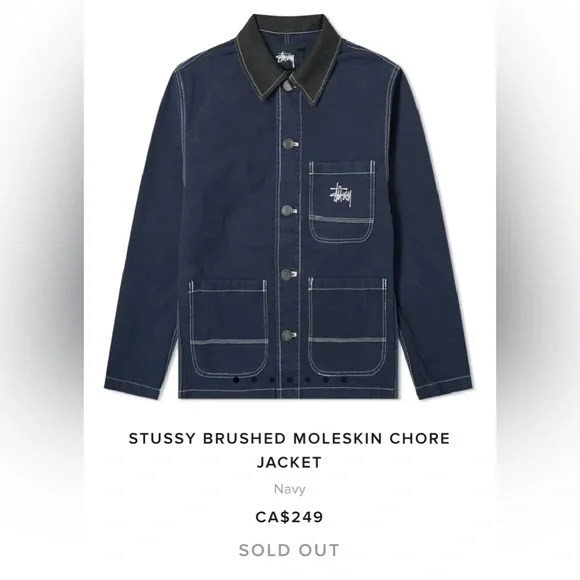 STUSSY Brushed Moleskin Chore Jacket Ｓ Stussy | Jackets & Coats | Stussy Brushed Moleskin Chore